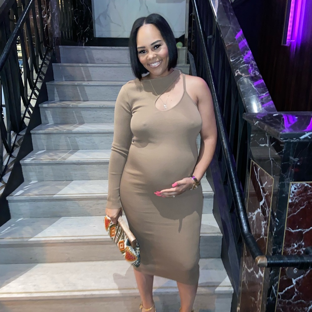 Taupe/brownish midi dress